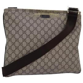 Gucci-GUCCI GG Supreme Shoulder Bag PVC Leather Beige 201446 auth 77399-Beige