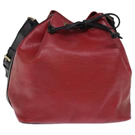 Louis Vuitton-Bolsa tiracolo Epi Petit Noe LOUIS VUITTON bicolor preto vermelho M44172 Autenticação de LV 76862-Preto,Vermelho