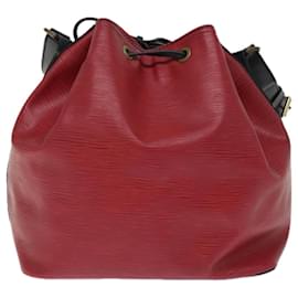 Louis Vuitton-LOUIS VUITTON Epi Petit Noe Shoulder Bag bicolor Black Red M44172 LV Auth 76862-Black,Red