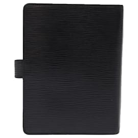 Louis Vuitton-LOUIS VUITTON Epi Agenda MM Day Planner Cover Black R20042 LV Auth 76441-Black