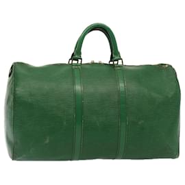 Louis Vuitton-Louis Vuitton Epi Keepall 50 Boston Bag Green M42964 LV Auth 76865-Green