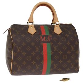 LOUIS VUITTON Monogramme Mon LV Heritage Speedy 30 Sac à main Rouge Vert Auth LV 76750 Rouge Vert Monogramme