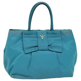 Prada-PRADA Hand Bag Nylon Turquoise Blue Auth 76968-Other