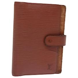 Louis Vuitton-LOUIS VUITTON Epi Agenda PM Day Planner Cover Brown R20053 LV Auth 77237-Brown