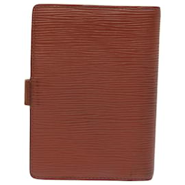 Louis Vuitton-LOUIS VUITTON Epi Agenda PM Day Planner Cover Brown R20053 LV Auth 77237-Brown