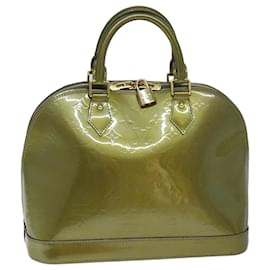 Louis Vuitton-LOUIS VUITTON Monograma Vernis Alma PM Bolsa de mão Véu Olive M91582 Autenticação de LV 77311-Outro