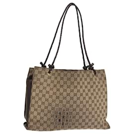 Gucci-GUCCI GG Canvas Shoulder Bag Beige 109140 auth 77091-Beige