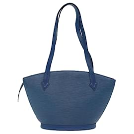 Louis Vuitton-LOUIS VUITTON Epi Saint Jacques Poignees Long Hand Bag Blue M52265 auth 77186-Blue