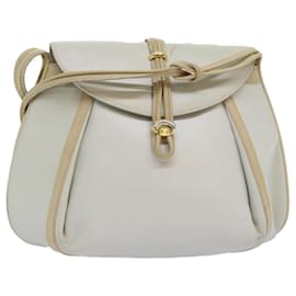Gucci-GUCCI Shoulder Bag Leather Beige Auth ep4257-Beige