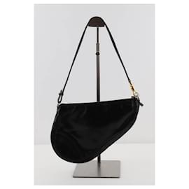 Dior-Mini vintage Saddle bag Classic in leather-Black