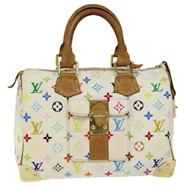 Louis Vuitton-LOUIS VUITTON Monogramm Multicolor Speedy 30 Handtasche Weiß M92643 Auth yk12808-Weiß