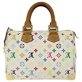 Louis Vuitton-LOUIS VUITTON Monogramm Multicolor Speedy 30 Handtasche Weiß M92643 Auth yk12808-Weiß