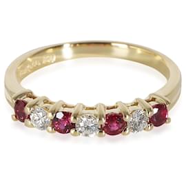 Tiffany & Co-TIFFANY & CO. Vintage Ruby & Diamond Band in 18k yellow gold 0.18 ctw-Other