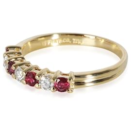 Tiffany & Co-TIFFANY & CO. Vintage Ruby & Diamond Band in 18k yellow gold 0.18 ctw-Other