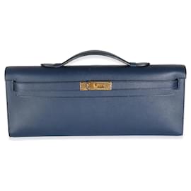 Hermès-Hermès Bleu Navy Swift Kelly Cut GHW-Blue