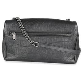 Saint Laurent-Saint Laurent Black calf leather Croc Embossed Medium West Hollywood Flap Bag-Black