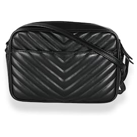 Saint Laurent-Saint Laurent Black calf leather Matelasse Monogram Lou Camera Bag-Black