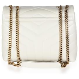 Saint Laurent-Saint Laurent Crema Soft calf leather Y Quilted Monogram Small Loulou Bag-White