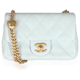 Chanel-Chanel 24Mini sac à rabat P Blue matelassé Caviar Sweetheart Crush-Bleu