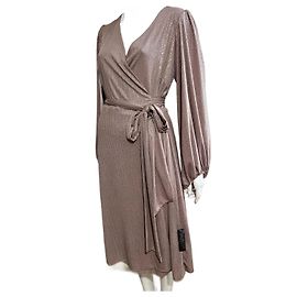 Diane Von Furstenberg Metallic evening wrap gown, new Metallic