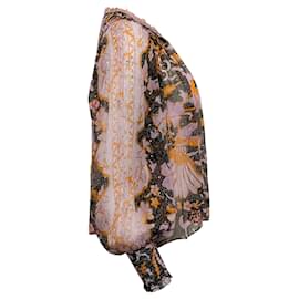 Ulla Johnson-Ulla Johnson Lilac Multi Floral Silk Blouse-Purple