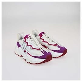 Dolce & Gabbana-Dolce & Gabbana White/Purple Daymaster Low Top Sneakers-Purple