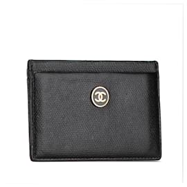 Chanel-Black Chanel CC Caviar Sevruga Card Holder-Black