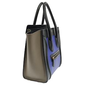 Céline-Sac à main cabas bleu Celine Micro Tricolor-Bleu