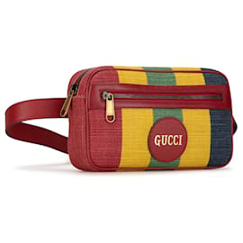 Gucci-Red Gucci Baiadera Stripe Belt Bag-Red