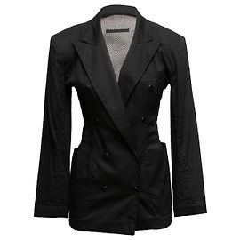 Vintage Black Jean Paul Gaultier Fall/Winter 1987 Mesh Back Blazer Size IT 42 Black