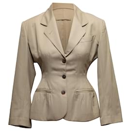 Autre Marque-Vintage Khaki Jean Paul Gaultier Femme Fitted Blazer Size IT 40-Khaki