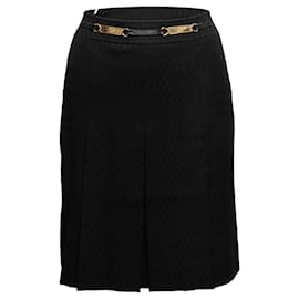 Céline-Black Celine Belted Skirt Size FR 36-Black