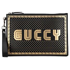 Gucci-Black Gucci Guccy Sega Clutch-Black