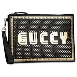 Gucci-Black Gucci Guccy Sega Clutch-Black