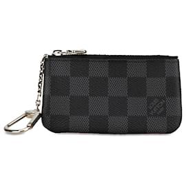 Louis Vuitton-Black Louis Vuitton Damier Graphite Pochette Cles Coin Pouch-Black