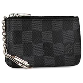 Louis Vuitton-Black Louis Vuitton Damier Graphite Pochette Cles Coin Pouch-Black