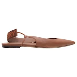 Hellbraune Slingback-Schuhe mit spitzer Spitze von Burberry Größe  38 Kamel
