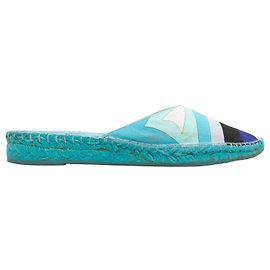 Mules espadrillas stampati turchese e multicolor Emilio Pucci 38 Turchese