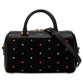 Bolsa preta Saint Laurent cravejada clássica para bebê Preto