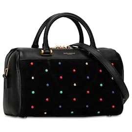 Saint Laurent-Black Saint Laurent Studded Classic Baby Duffle Bag Satchel-Black