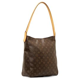 Louis Vuitton-Brown Louis Vuitton Monogram Looping GM Shoulder Bag-Brown