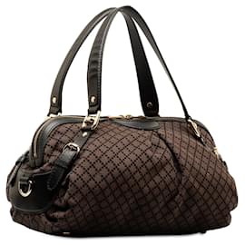 Gucci-Brown Gucci Large Diamante Bridle Boston Shoulder Bag-Brown