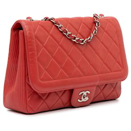Chanel-Red Chanel Large Lambskin Coco Rider Flap Shoulder Bag-Red