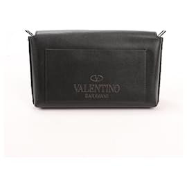 Valentino Garavani-Valentino Garavani Sac à bandoulière Rockstuds en cuir x Studs en noir-Noir