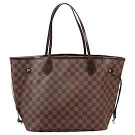 Louis Vuitton-Louis Vuitton Damier Ebene Neverfull MM Shoulder Bag N51105-Brown