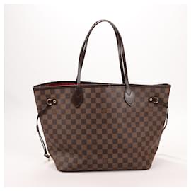 Louis Vuitton-Louis Vuitton Damier Ebene Neverfull MM Shoulder Bag N51105-Brown