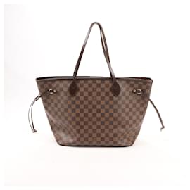 Louis Vuitton-Louis Vuitton Damier Ebene Neverfull MM Shoulder Bag N51105-Brown