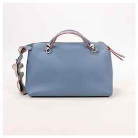 Fendi-FENDI By the Way Medium Leather 2Way Handbag in Blue and Red 8BL124-Blue