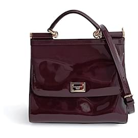 Dolce & Gabbana-Dolce & Gabbana Sicily Grande shoulder bag in purple patent leather-Purple