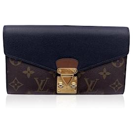 Louis Vuitton-Monogram Canvas Pallas Long Wallet Black Flap-Brown